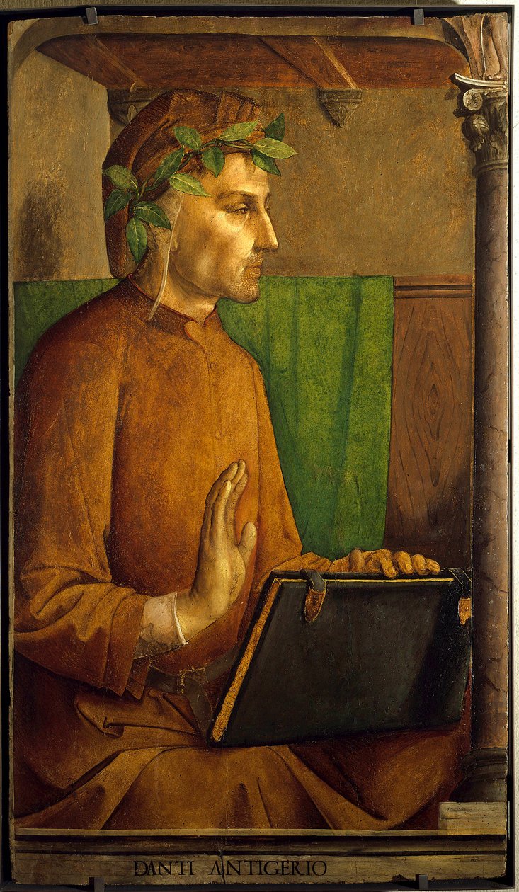 Dante Alighieri költő portréja (1265-1321) Juste De Ghent (1435-1480) festménye XV. század, olaj, fa, Dim. 1,15 X 0,64 m. Párizs. Musee Du Louvre – Dante Alighieri költő (1265-1321) portréja. Juste de Ghent festménye (1435-1480) alkotó: Justus van (c.1435 c.1480) Gent