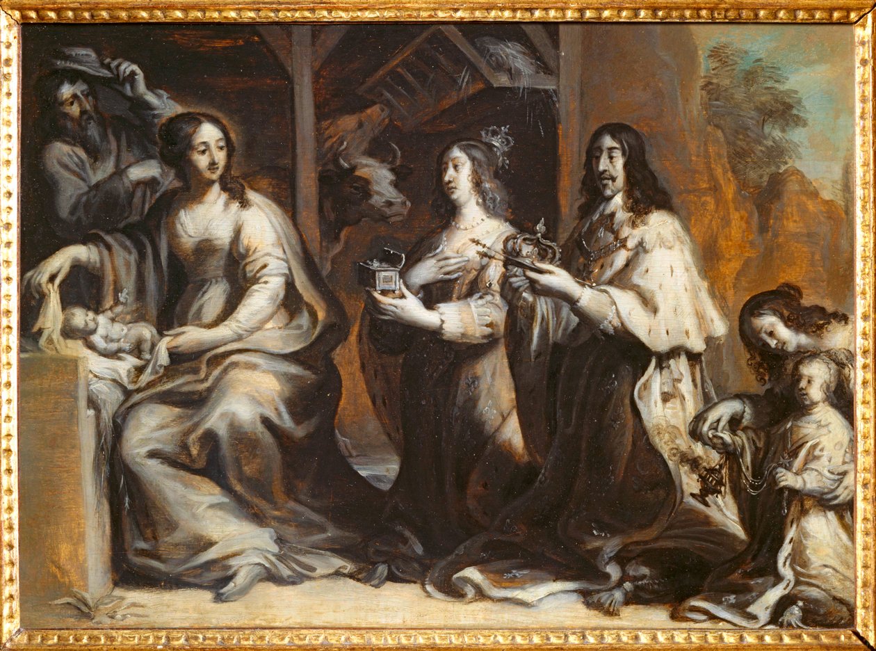 XIII. Lajos, Ausztria Anna és a hercegnő imádkoznak a Szent Család előtt - XII. Lajos ... alkotó: Justus van Egmont
