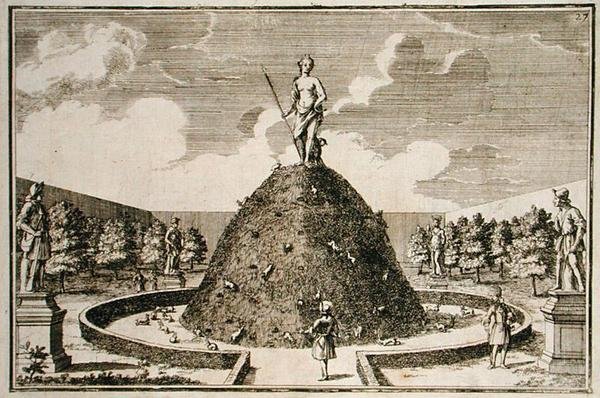 Egy nyúl, Urban Franz Augustin Heger "Pleasure Gardens of Kremsier"-ből, megjelent 1691 körül (metszet) alkotó: Justus van den Nypoort
