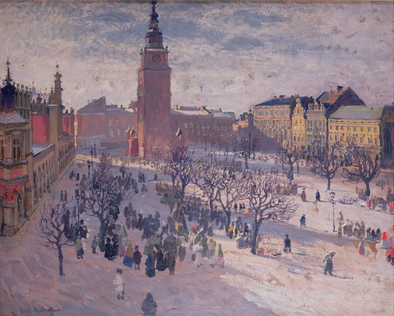 Fő piactér Krakkóban alkotó: Józef Mehoffer