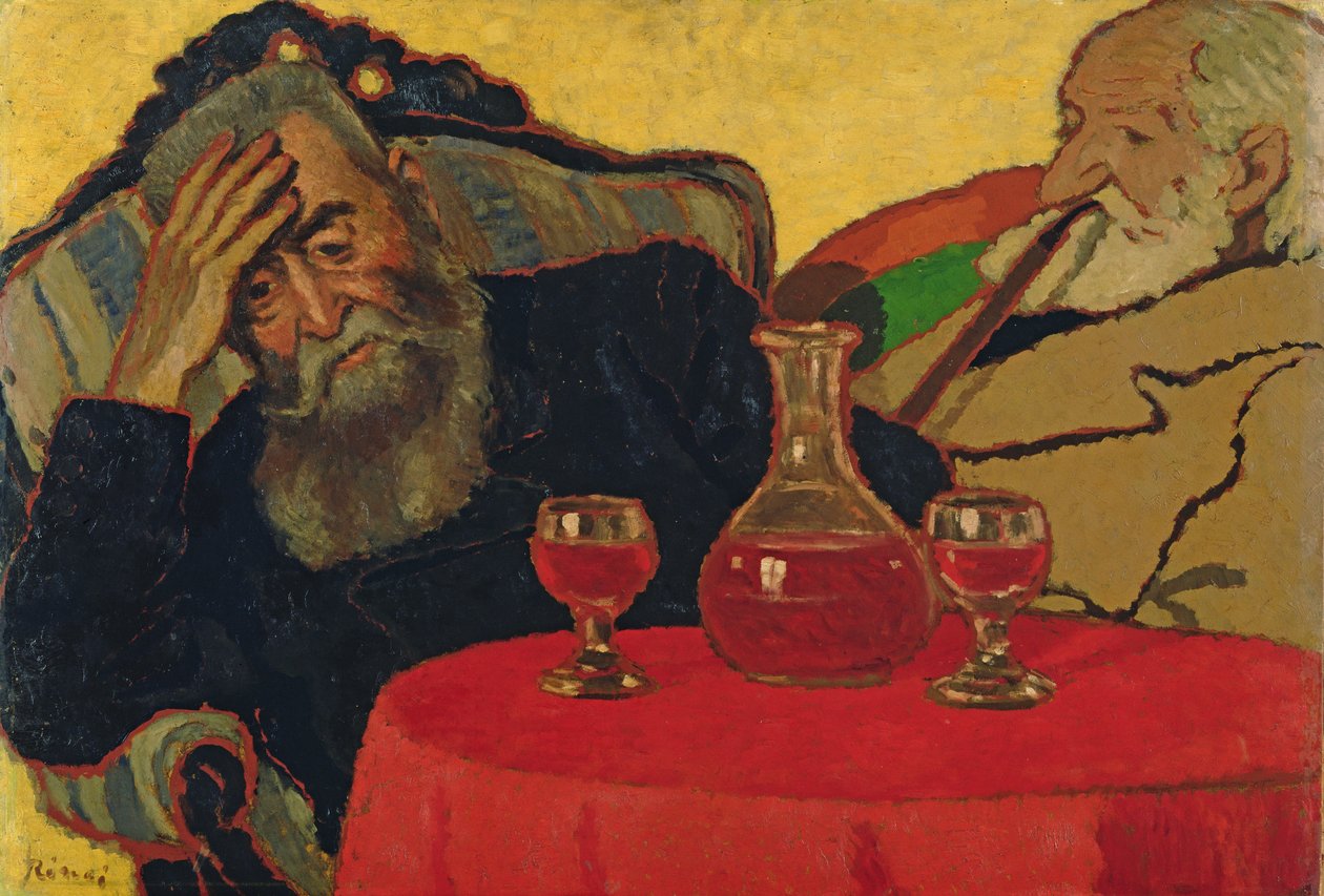 Apám Piacsek bácsival vörösbort iszik, 1907 alkotó: József Rippl Rónai