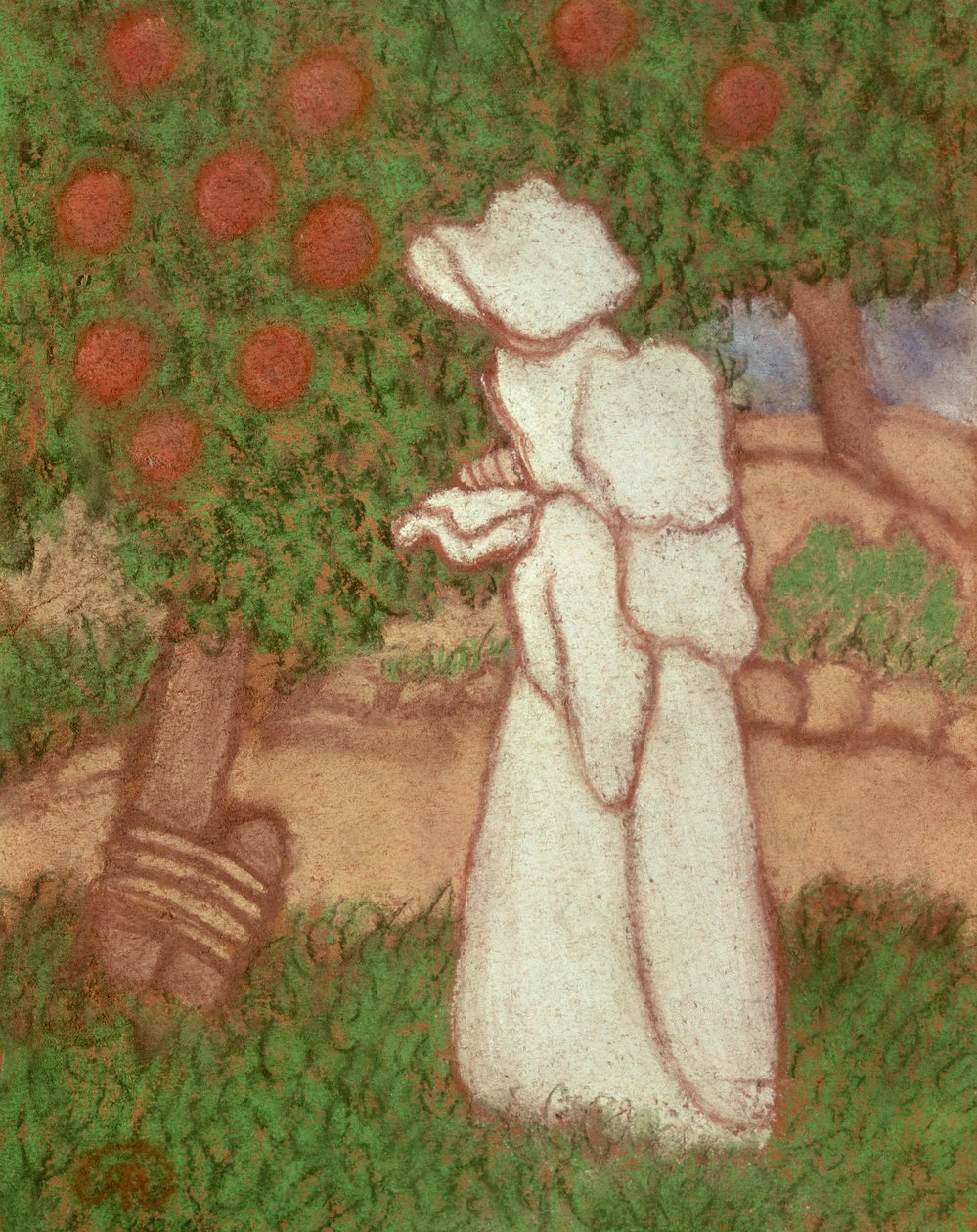 Nő fehér ruhában, 1896 (pasztell, papíron) alkotó: József Rippl Rónai