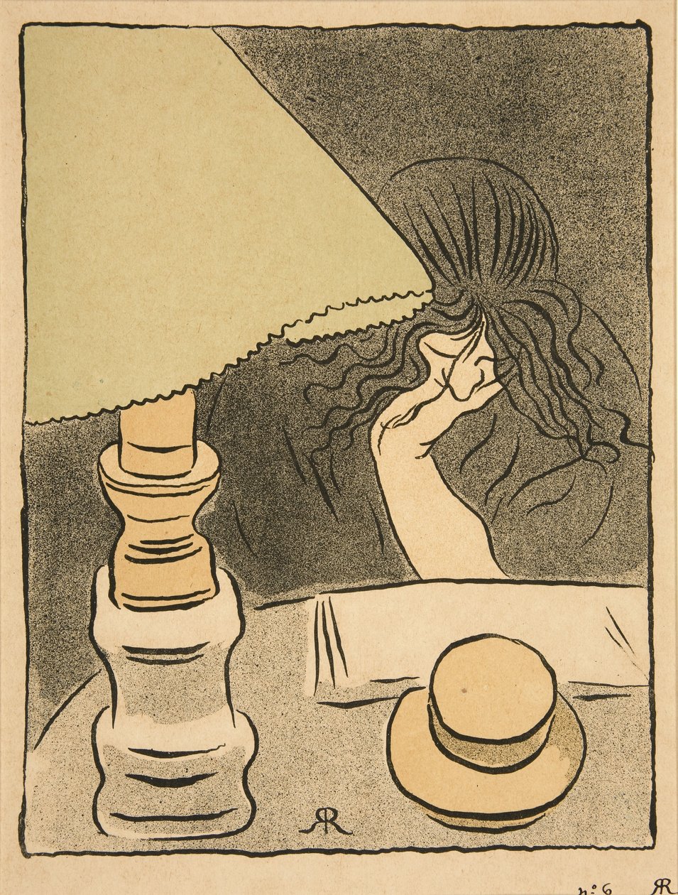 Nő és lámpa, kocsma. 1894 alkotó: József Rippl Rónai