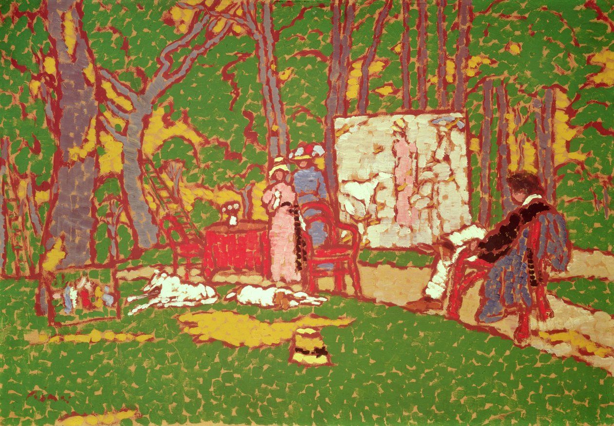 Lazarine és Anella festménye a parkban. Meleg van, 1910 alkotó: József Rippl Rónai