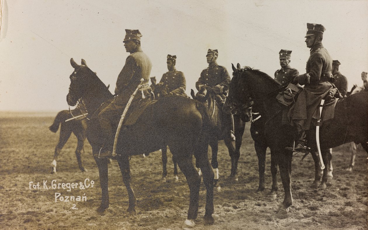 Album "Jack Bosio - War Campaign 1917-1920": Katonai küldetés Lengyelországban (Varsó - Posen) 1919. március-április, lóüteg Posenben (Poznan), 1919.04.03. (f/w fotó) alkotó: K. Greger