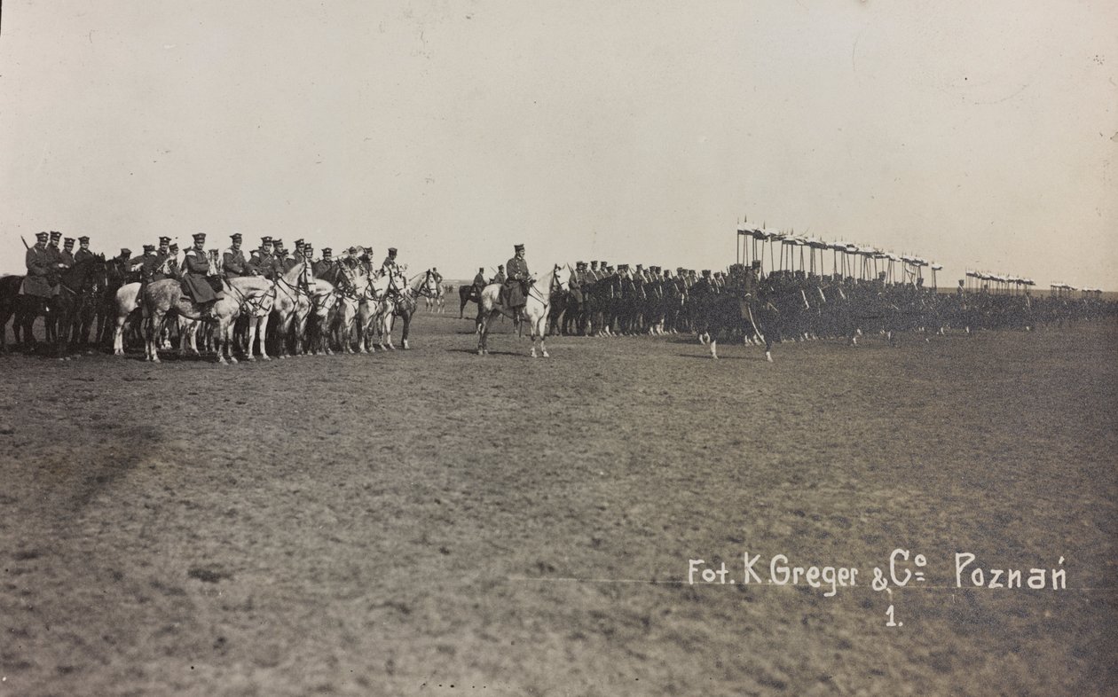 Album "Jack Bosio - War Campaign 1917-1920": Katonai küldetés Lengyelországban (Varsó - Posen) 1919. március-április, lóüteg Posenben (Poznan), 1919.04.03. (f/w fotó) alkotó: K. Greger