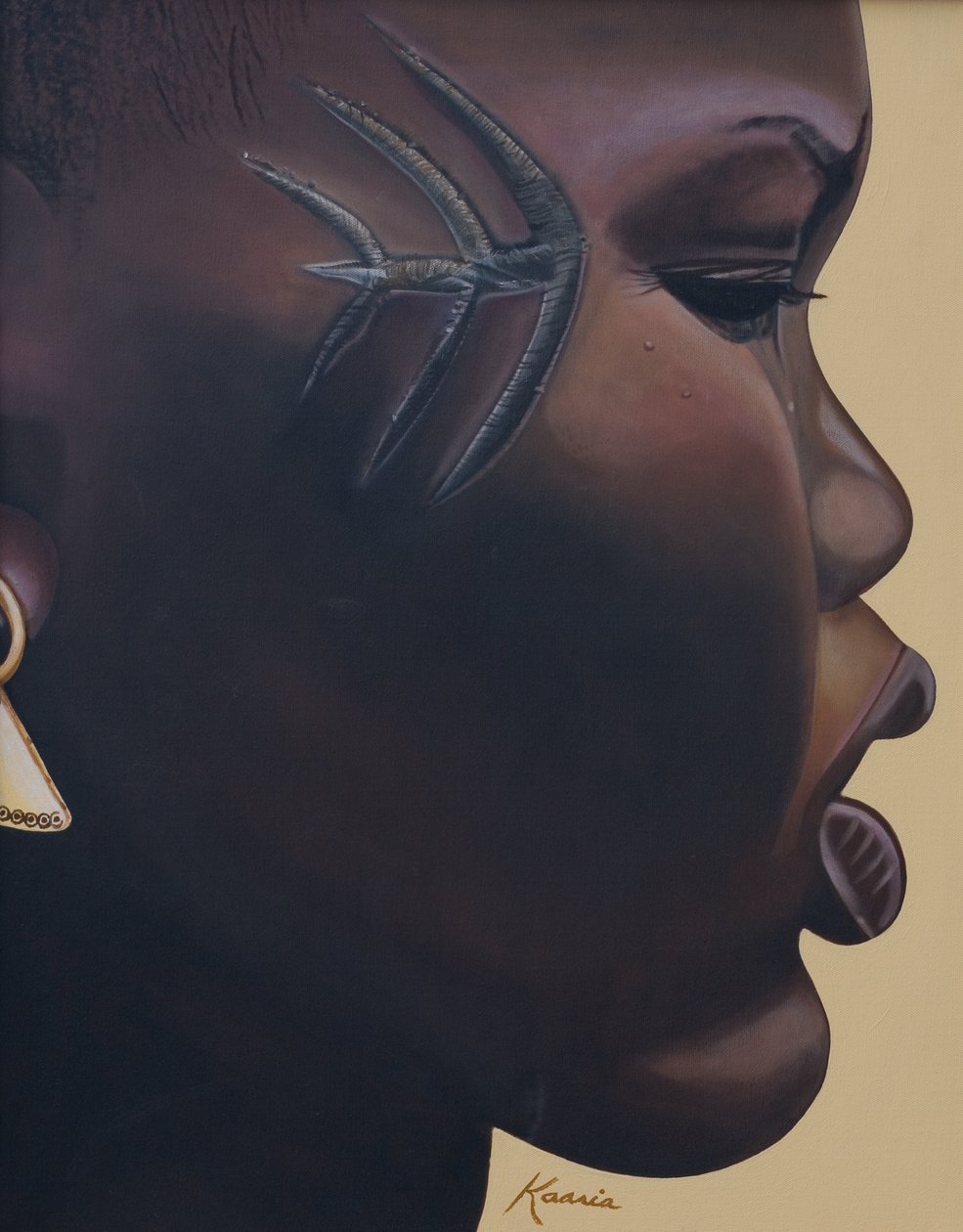 Tribal Mark, 2007 (olaj és akril, vászon) alkotó: Kaaria Mucherera