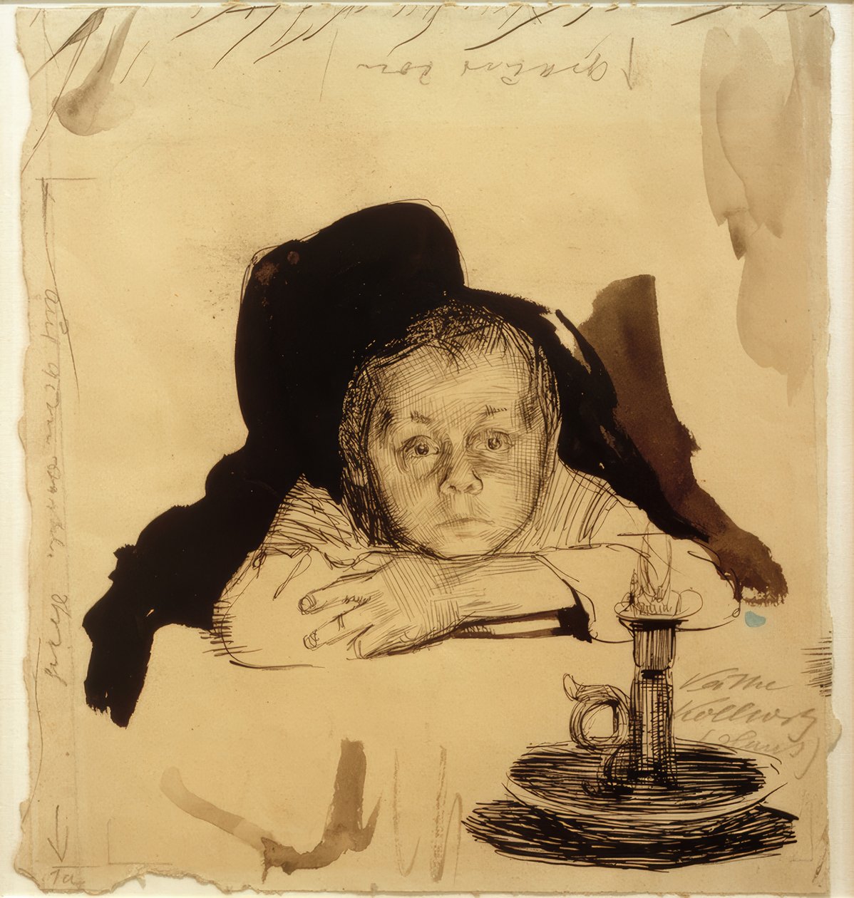 Hans Kollwitz gyertyával alkotó: Käthe Kollwitz