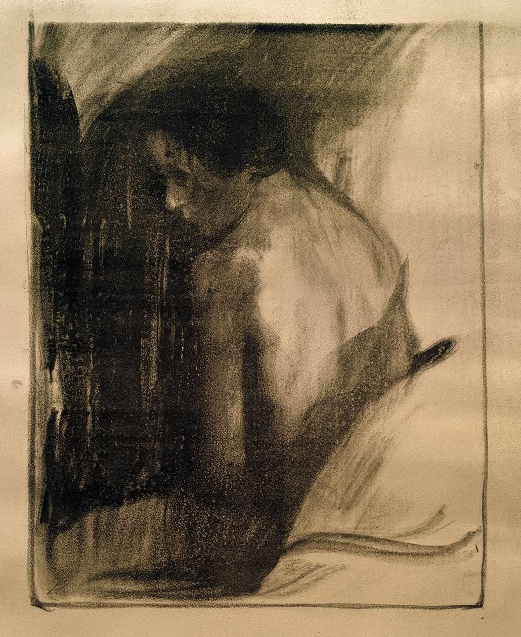 Női akt hátulról alkotó: Käthe Kollwitz