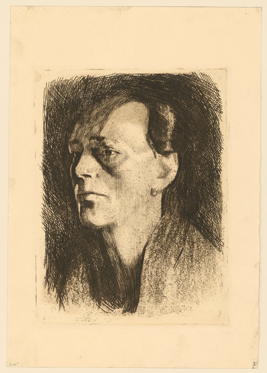 Munkásasszony (fülbevalóval) (1. állapot) alkotó: Käthe Kollwitz
