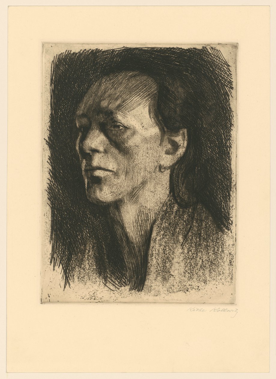 Munkásasszony fülbevalóval, 4. állapot alkotó: Käthe Kollwitz