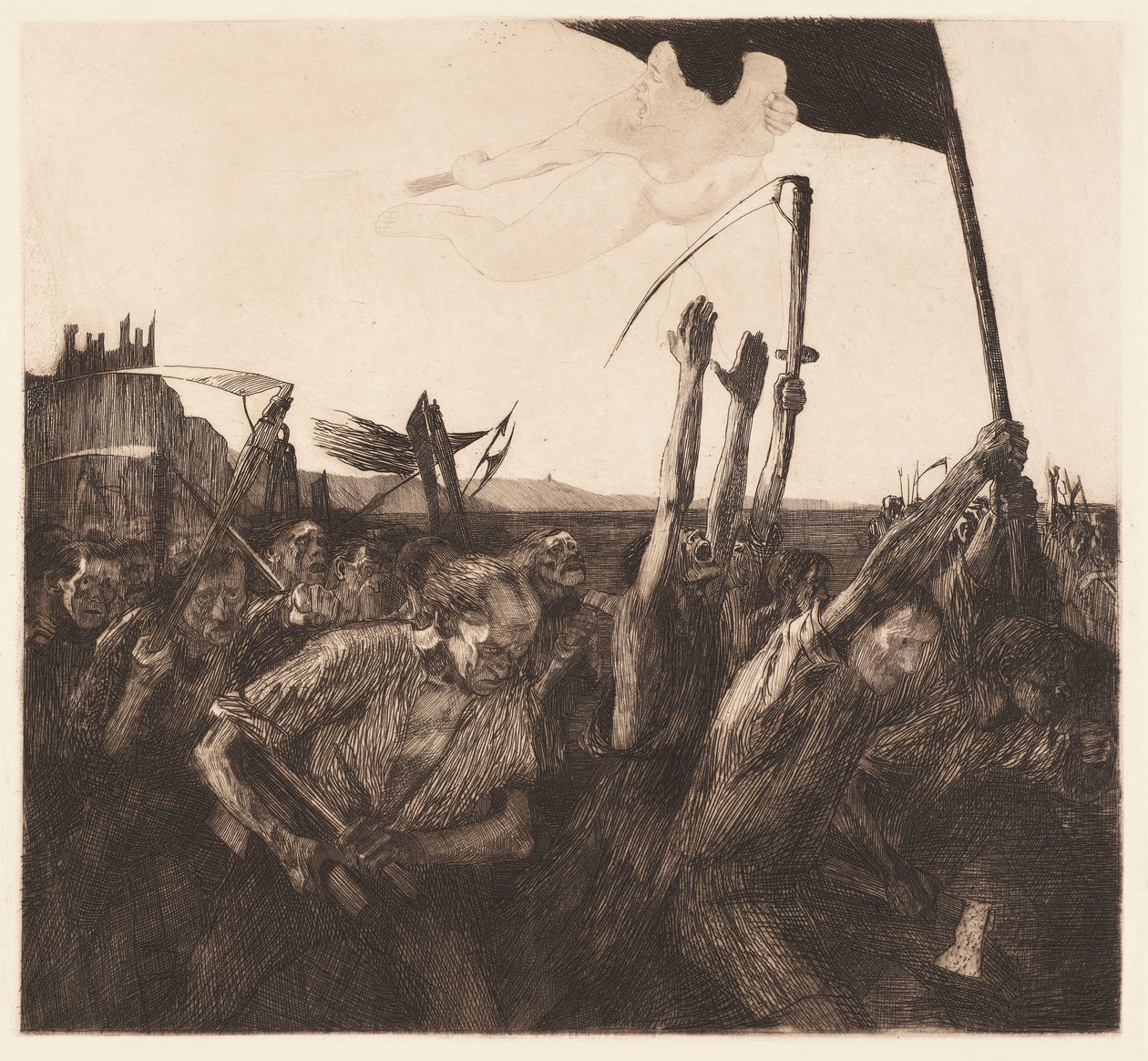 Zűrzavar (Uproar) alkotó: Käthe Kollwitz
