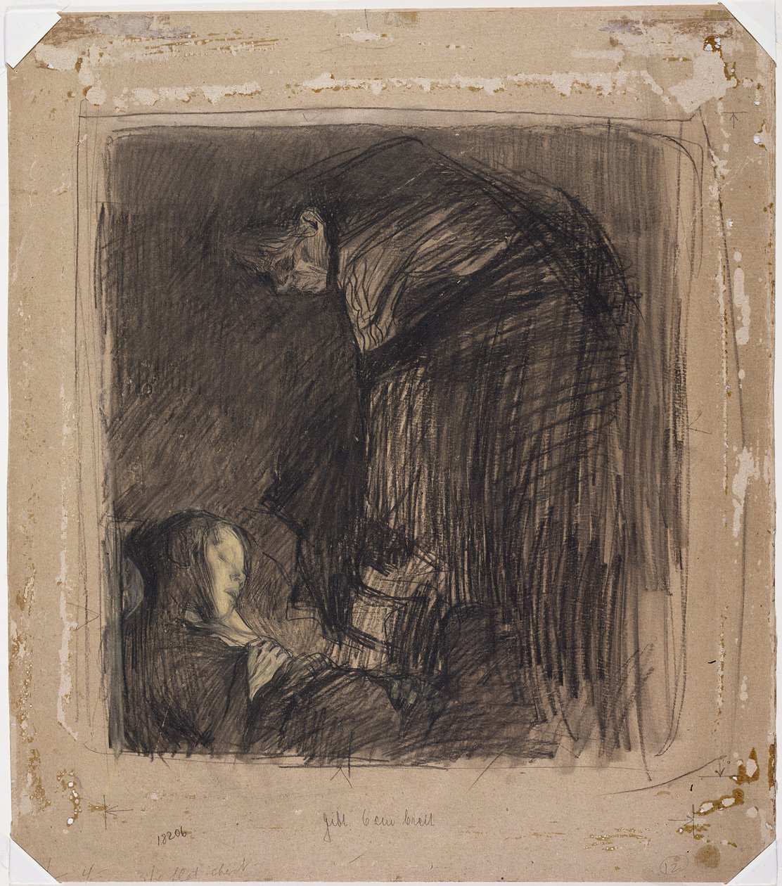 Temetés, 1903 körül (szén, pasztell és kréta a fedélzeten) alkotó: Käthe Kollwitz