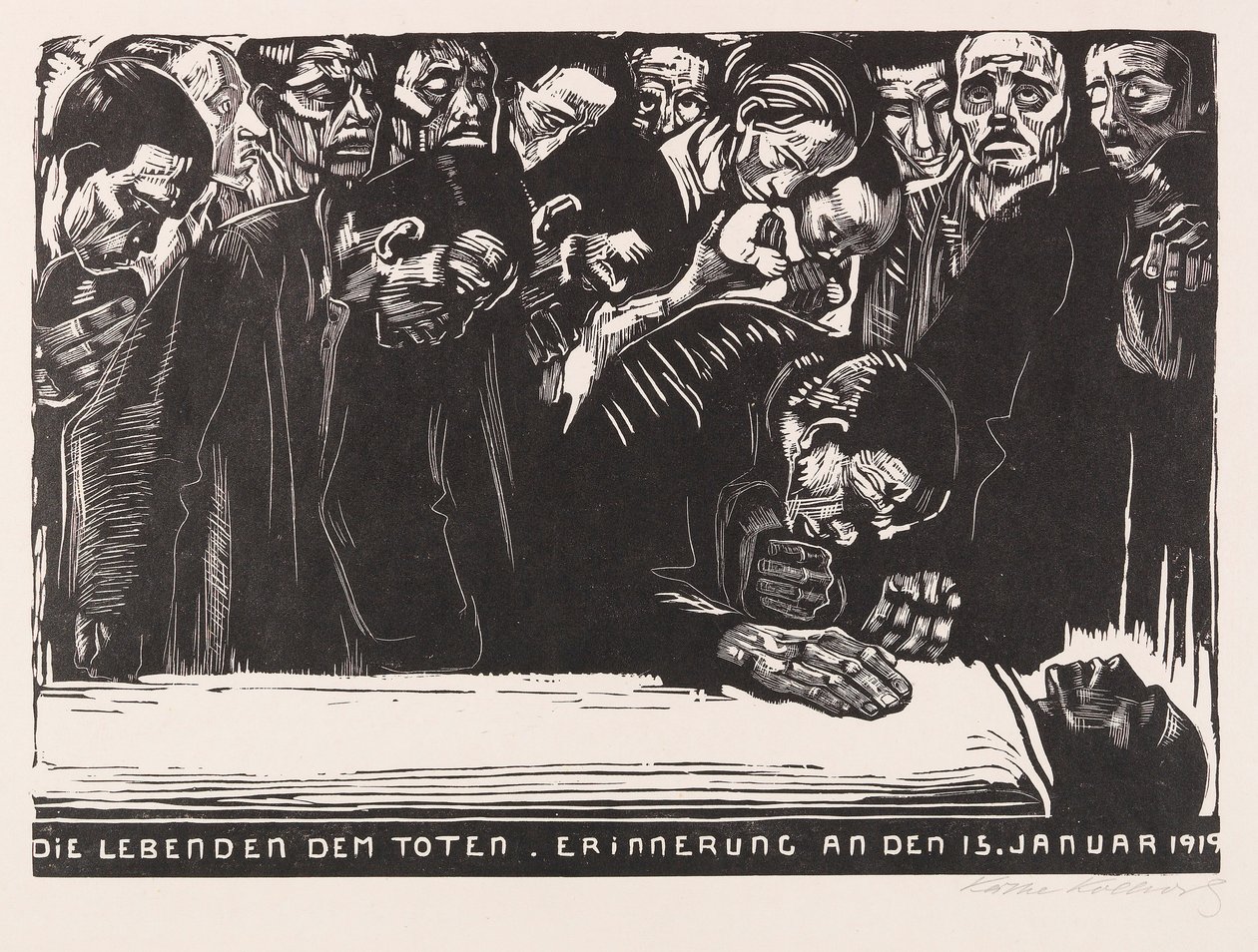 Emléklap Karl Liebknechtnek, 1920. alkotó: Käthe Kollwitz