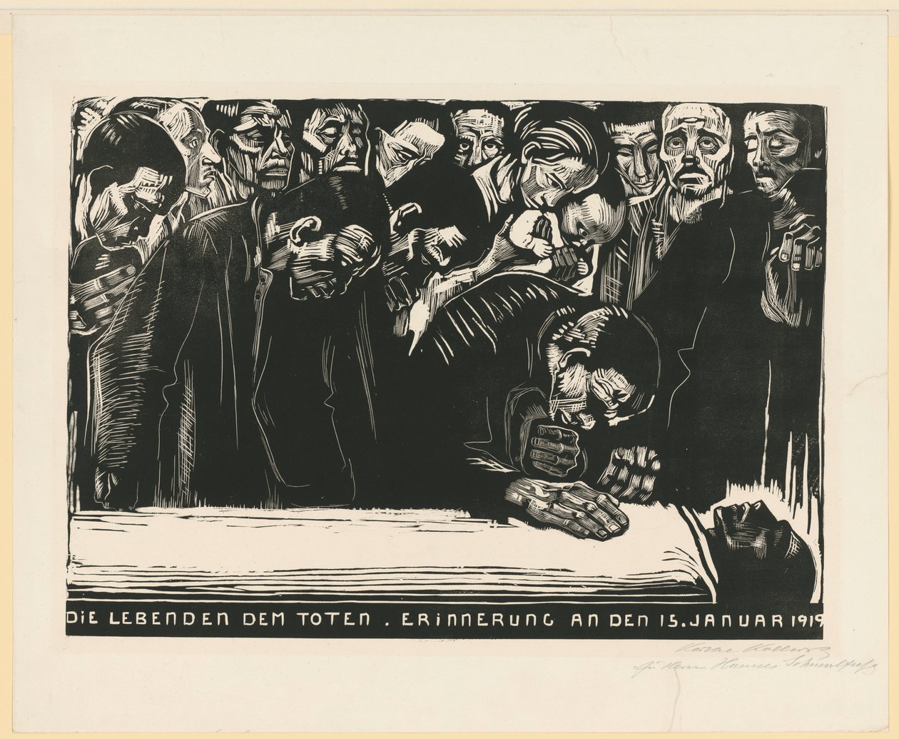 Karl Liebknecht emléklapja (3. és végleges változat, 6. állapot) alkotó: Käthe Kollwitz