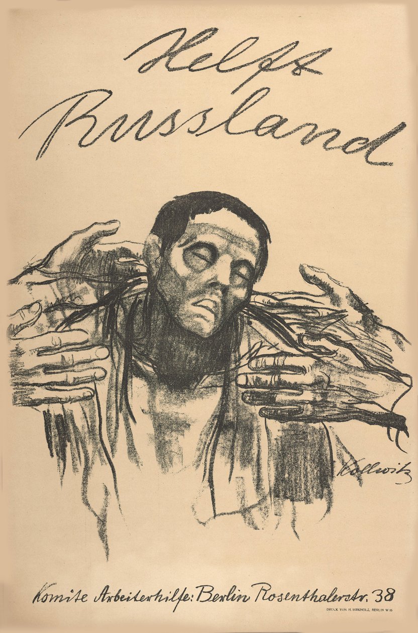 Segíts Oroszországnak, 1921. alkotó: Käthe Kollwitz