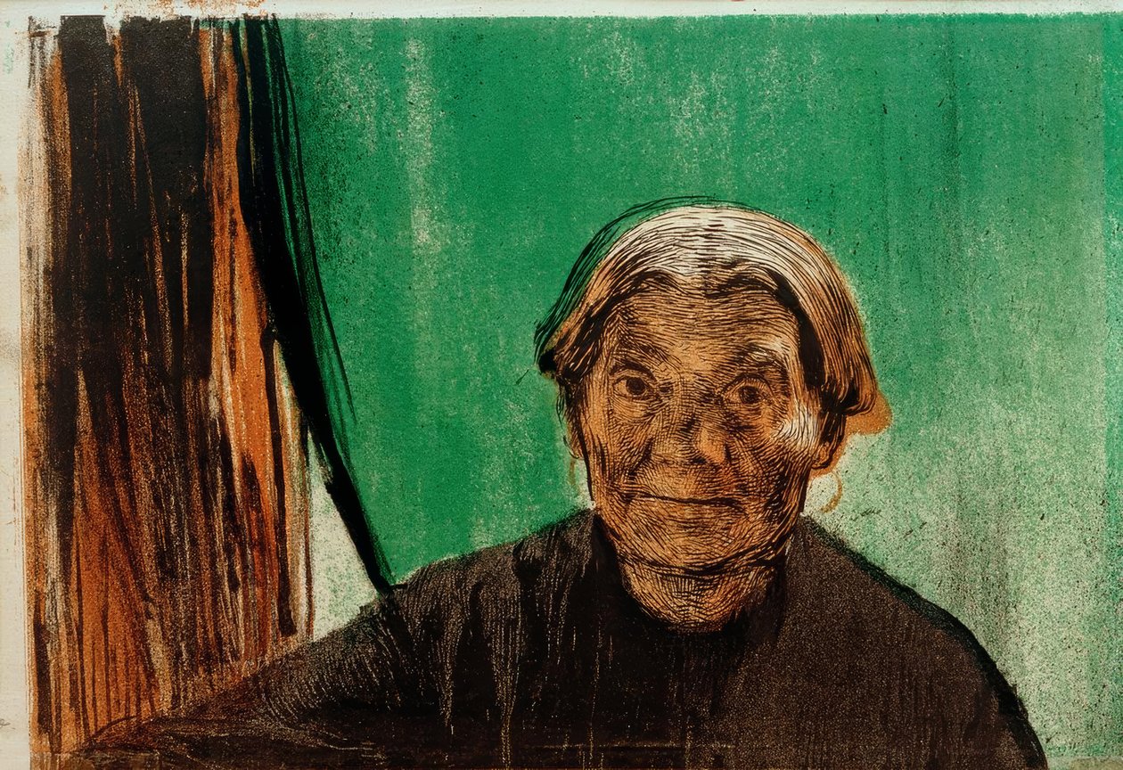 K. Kollwitz, öregasszony az ablaknál alkotó: Käthe Kollwitz