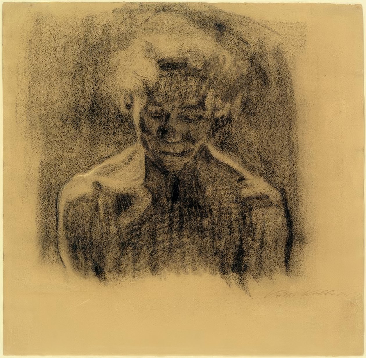 K. Kollwitz, női félmeztelen alkotó: Käthe Kollwitz