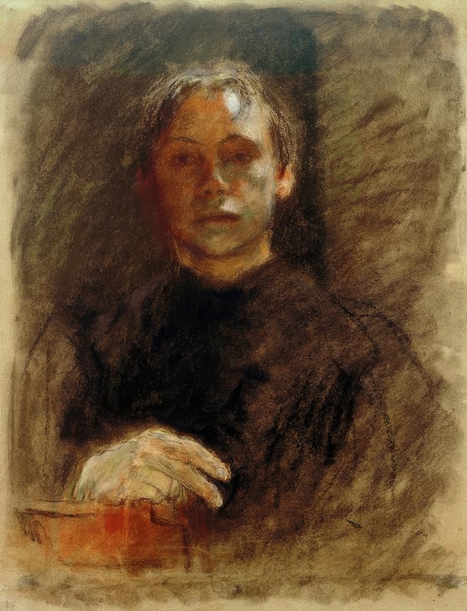 Käthe Kollwitz, önarckép jobb kézzel alkotó: Käthe Kollwitz