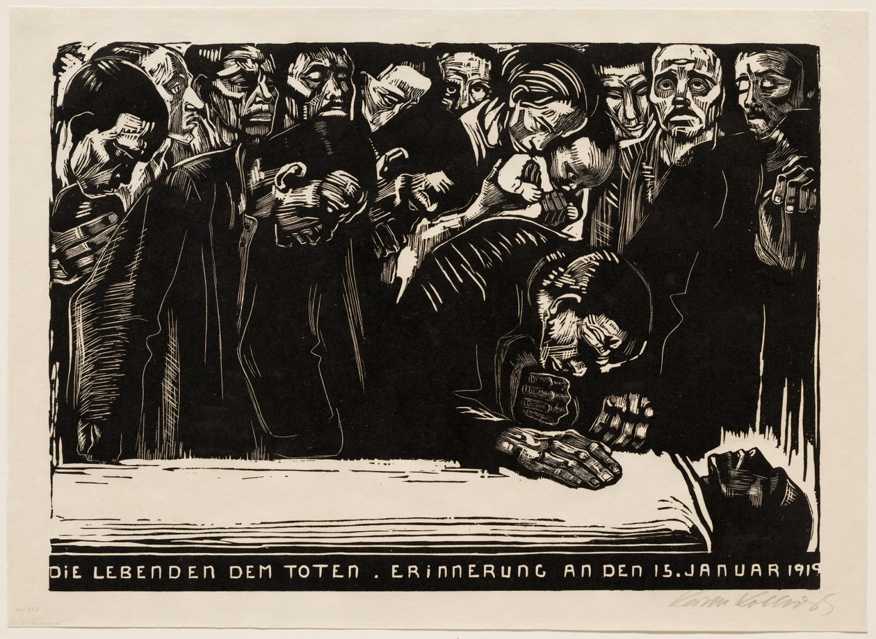 Emléklap Karl Liebknecht számára alkotó: Käthe Kollwitz