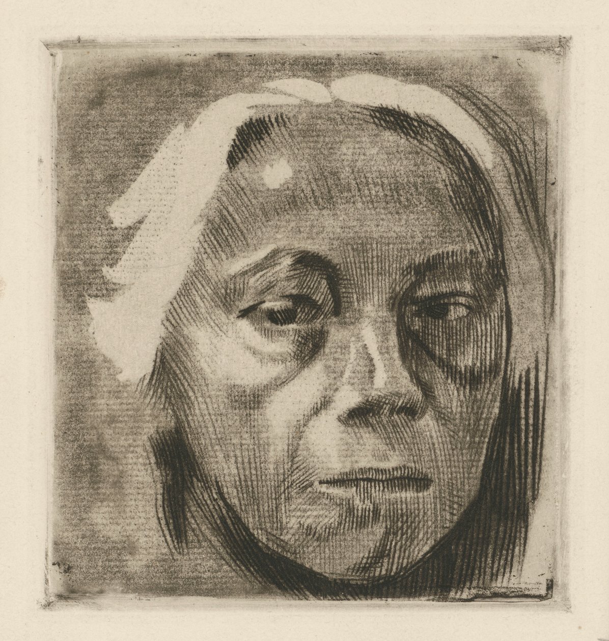 Önarckép (elvetett változat) alkotó: Käthe Kollwitz