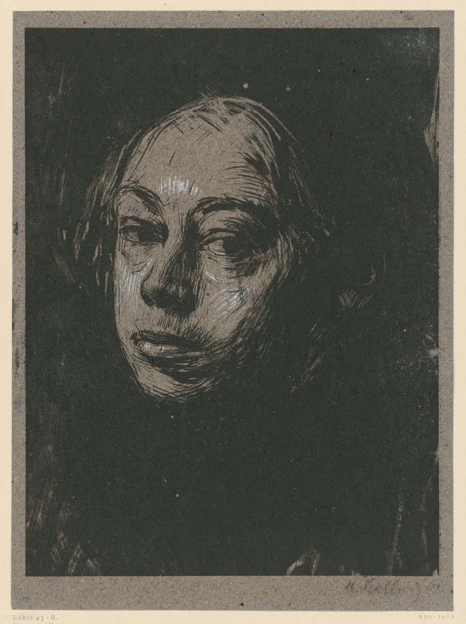 Önarckép balra nézve (2. állapot) alkotó: Käthe Kollwitz