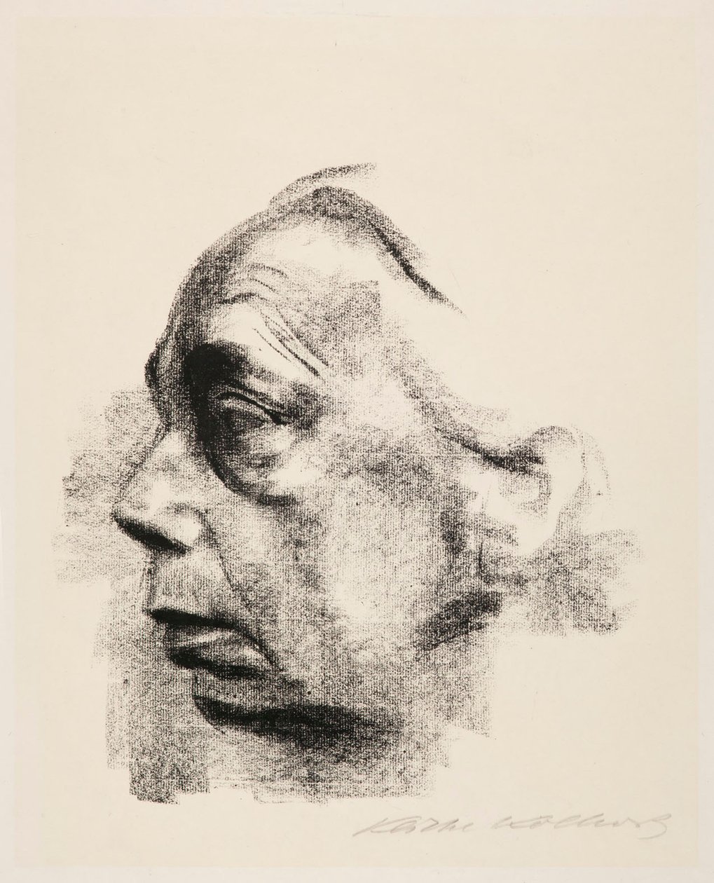 Önarckép profilból alkotó: Käthe Kollwitz