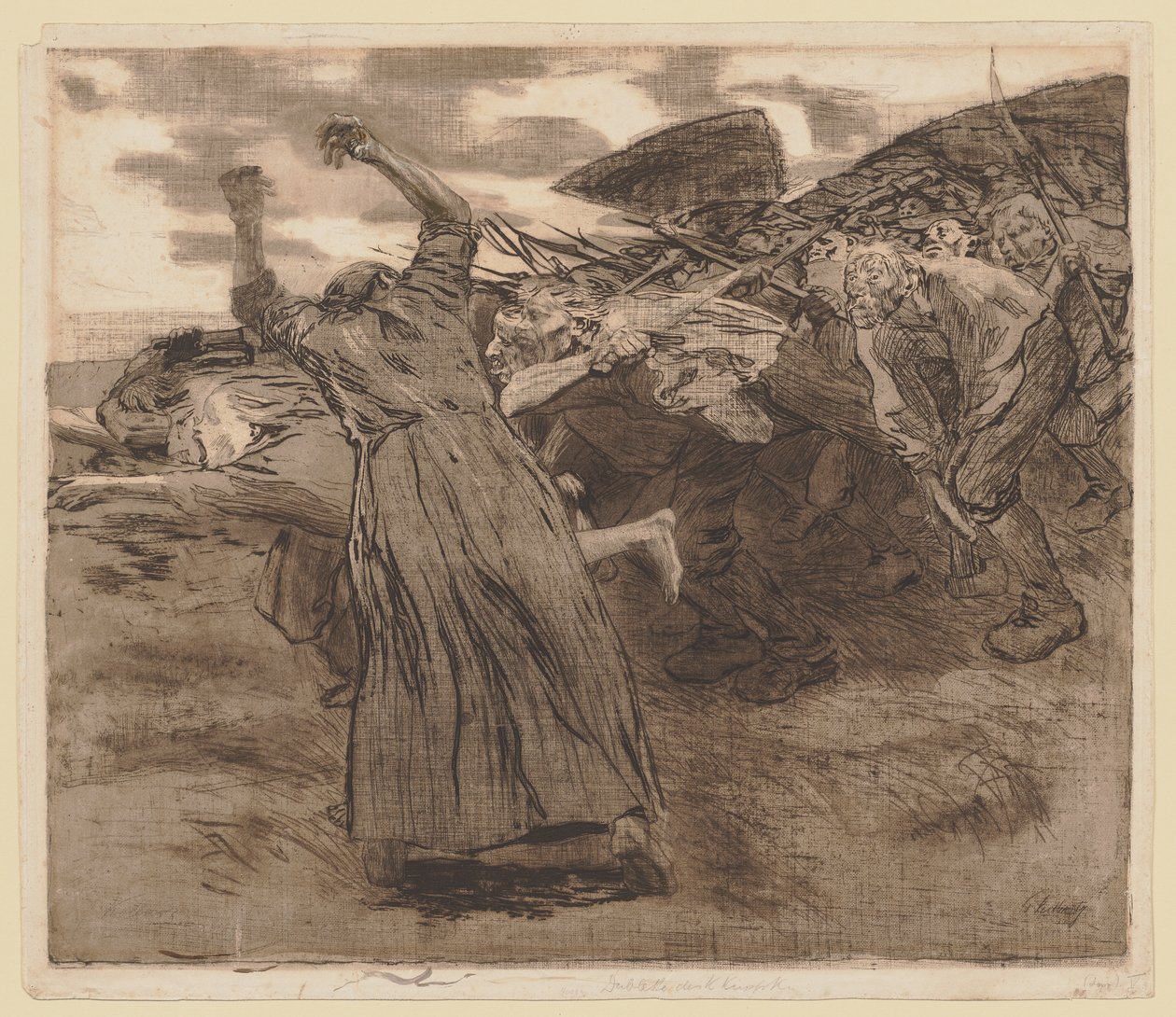 A „Parasztháború” ciklus 5. lapja alkotó: Käthe Kollwitz