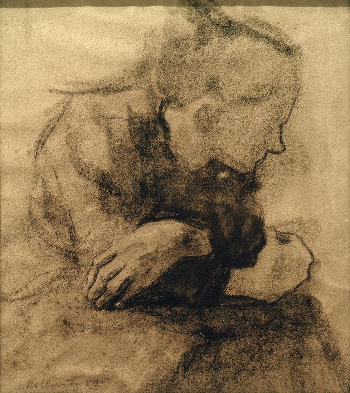 Ülő munkás nő alkotó: Käthe Kollwitz