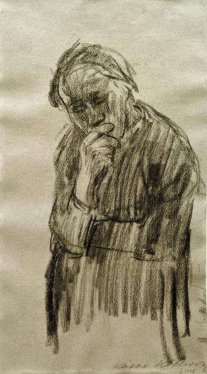 Álló nő, feje a jobb kezén nyugszik alkotó: Käthe Kollwitz