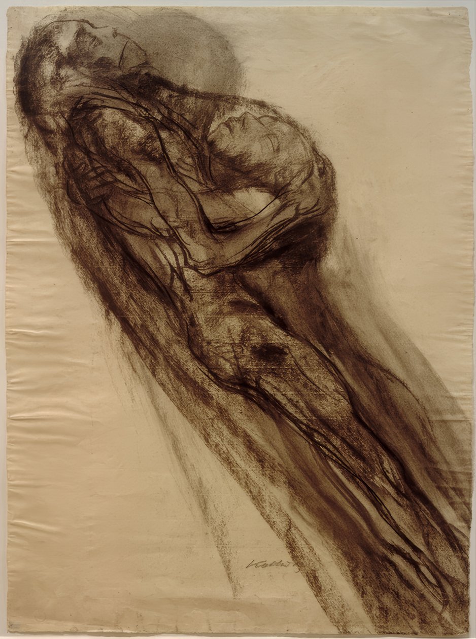 Halál és nő, szárnyalás alkotó: Käthe Kollwitz