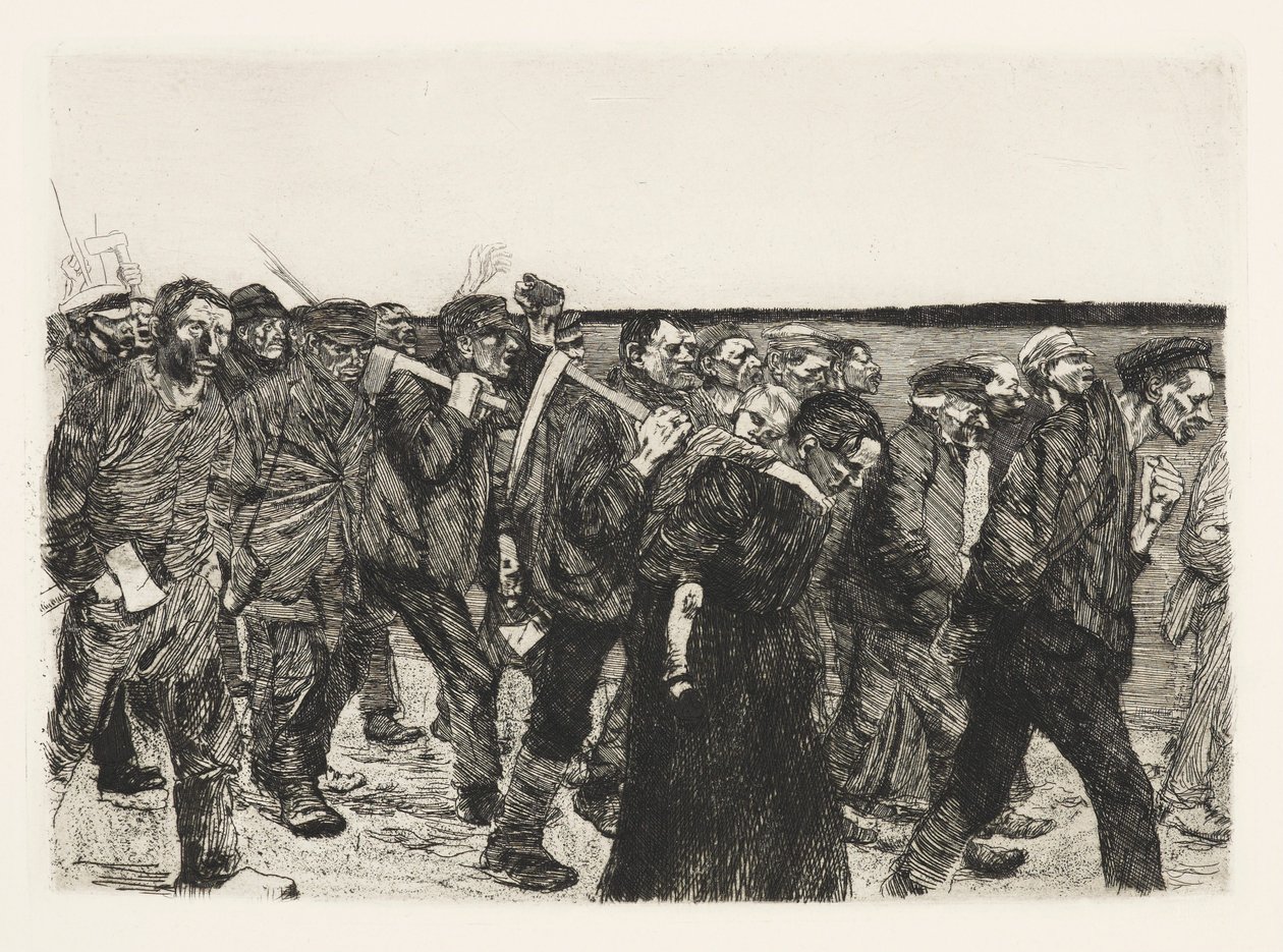 Weberzug (A szövők felvonulása) alkotó: Käthe Kollwitz