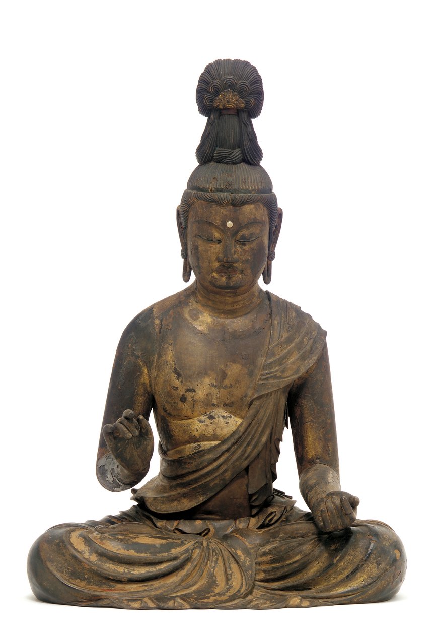 Bódhiszattva, Kamakura-korszak, 13. század eleje (fa, lakk, arany, réz és kristály) alkotó: Kaikei