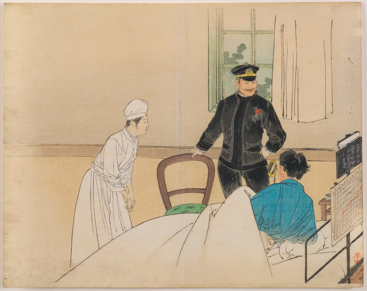 The Torpedo Officer: Frontispiece Illusztráció a Bungei kurabu irodalmi folyóiratból, 1. kötet, 8. szám alkotó: Kajita Hanko