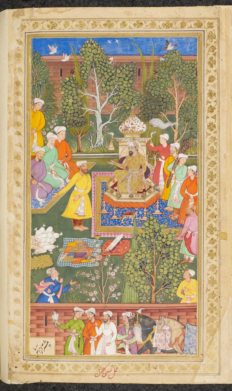 Vagy. 3714 Vol.4 fol.491v Üzbég, hindu és kizilbash küldöttek lakoma, akik ajándékokat és pénzt vittek Baburnak, a Vaki