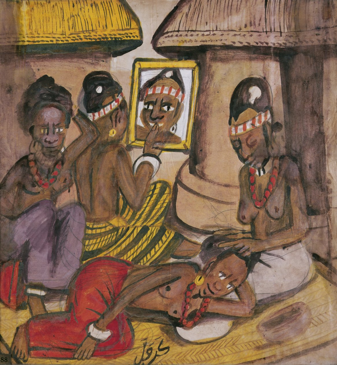 Mali Women, 1929 körül (olaj, vászon) alkotó: Kalifala Sidibe