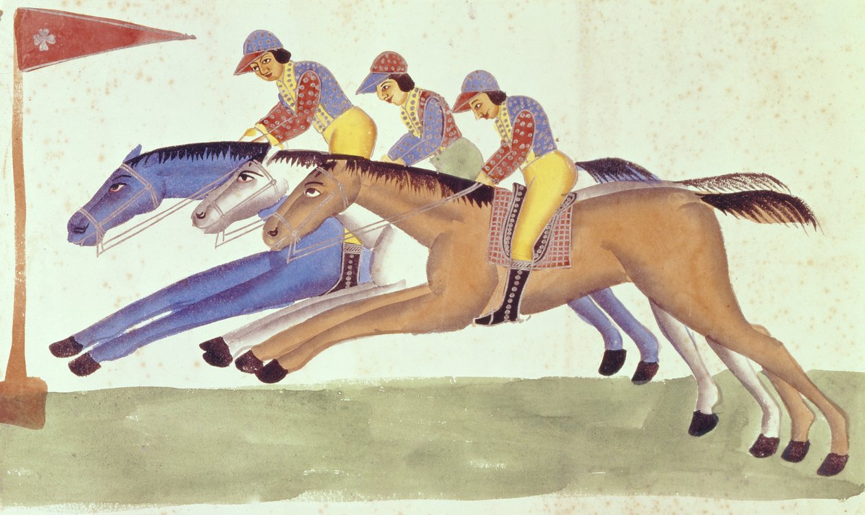 Lóverseny Bengáliában, 1830 körül alkotó: Kalighat School