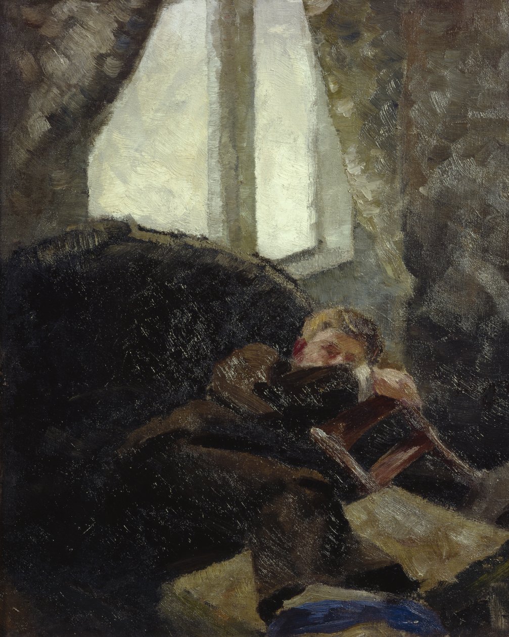 Fiatal férfi – másnapos nap (Másnaposság) 1884 (olaj, vászon) alkotó: Kalle Lochen