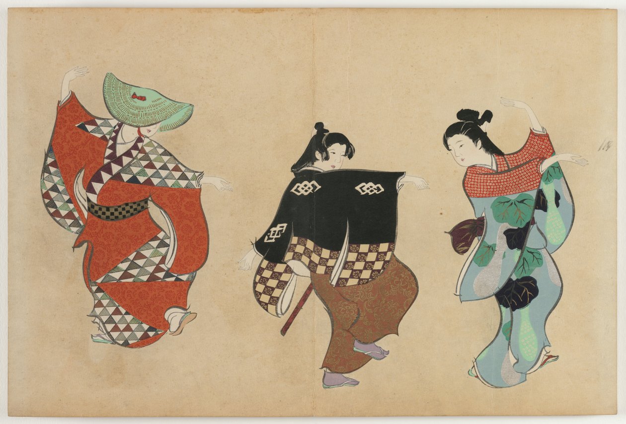 Száz világ virágai (Momoyogusa): Tánc (Odori) alkotó: Kamisaka Sekka