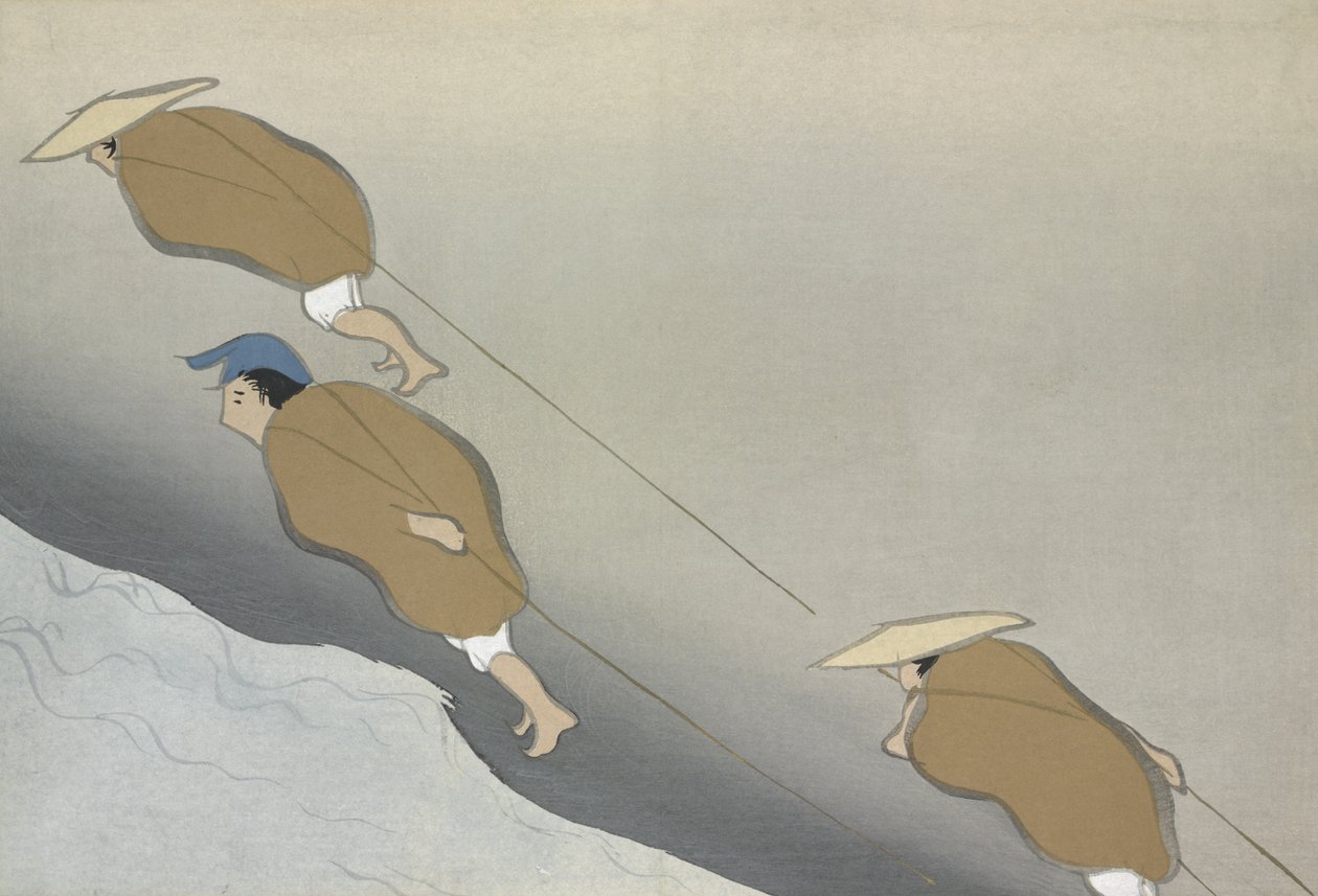 Hikifune, Momoyo-gusa (A dolgok világa) II. kötetből, 1909. évi pub. (színes blokkfametszet) alkotó: Kamisaka Sekka