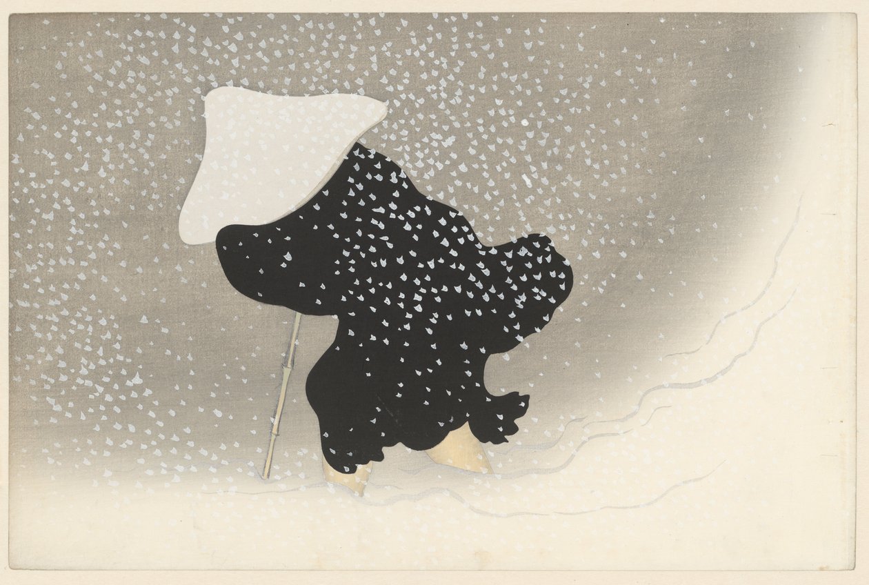 Kavargó hó, 1909 (fanyomat) alkotó: Kamisaka Sekka