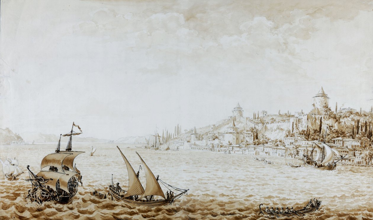Kilátás a Rumeli Hisarira, 1777 alkotó: Kamsetzer