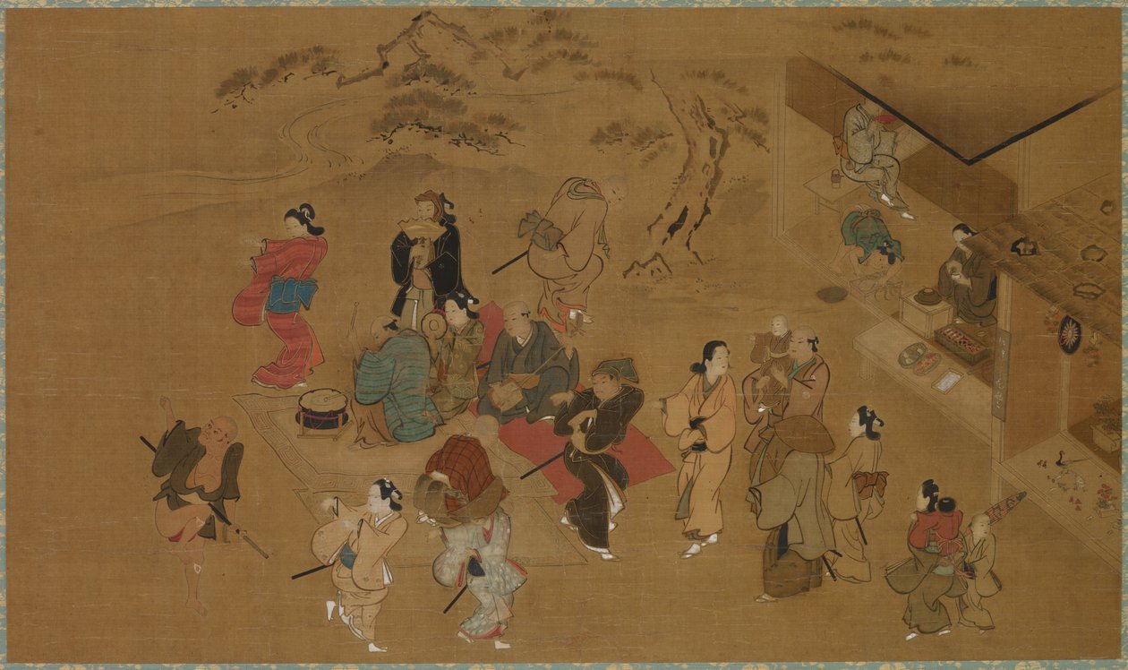 Tavaszi táncjelenet alkotó: Kanō Tan’yū
