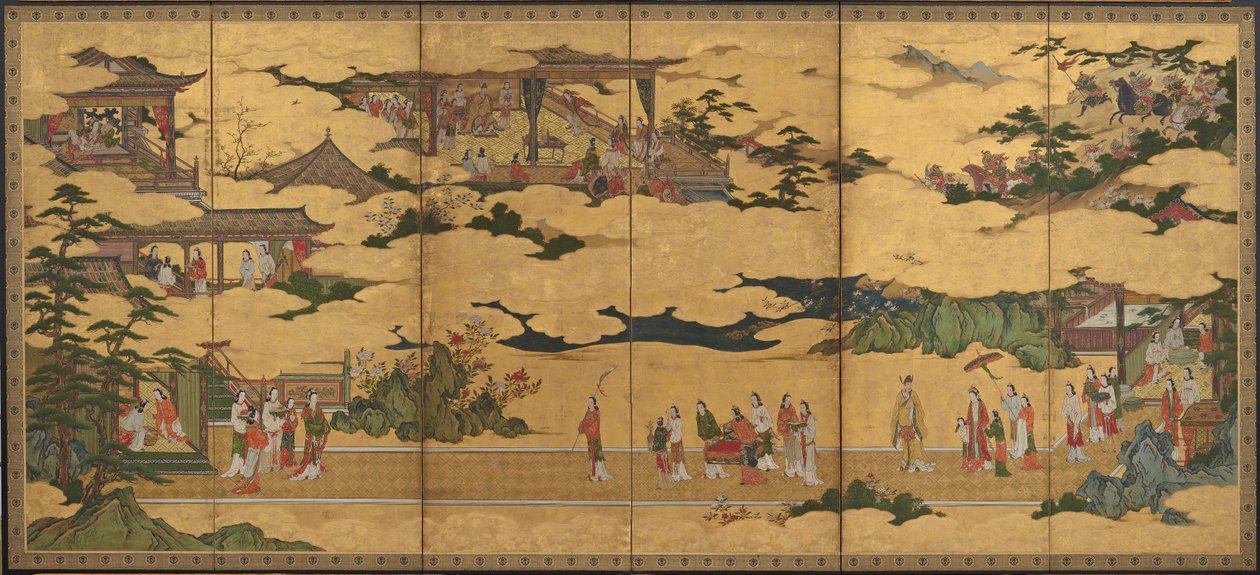 Jelenetek Ming Huang császár és Yang Guifei életéből, Momoyama korszak, 16. vége – 17. eleje alkotó: Kano Mitsunobu