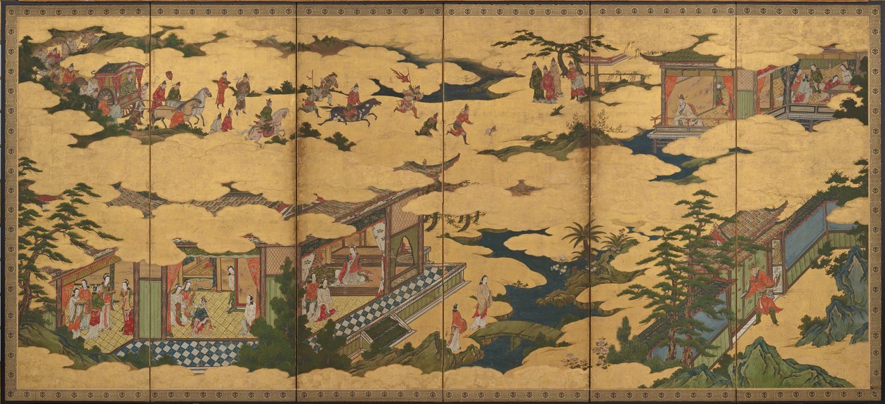 Jelenetek Ming Huang császár és Yang Guifei életéből, Momoyama korszak, 16. vége – 17. eleje alkotó: Kano Mitsunobu