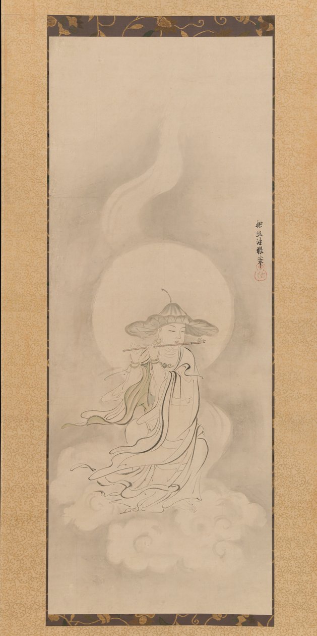 Jizo Bosatsu furulyázik, 17. század közepe. alkotó: Kanō Tan’yū