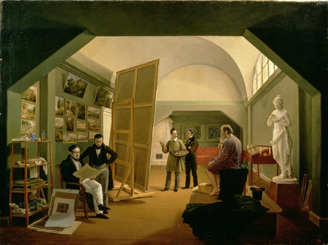 Petr Vasilevich Basin műterme (1793-1877) 1833 alkotó: Kapiton Alekseevich Zelentsov