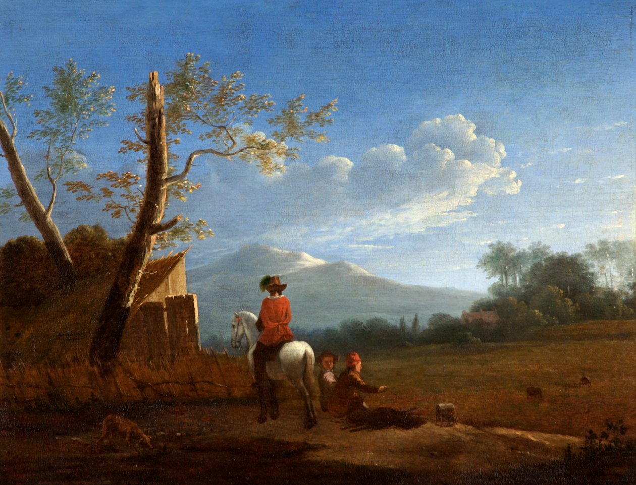 Táj madárfogókkal, 1670 körül alkotó: Karel Dujardin
