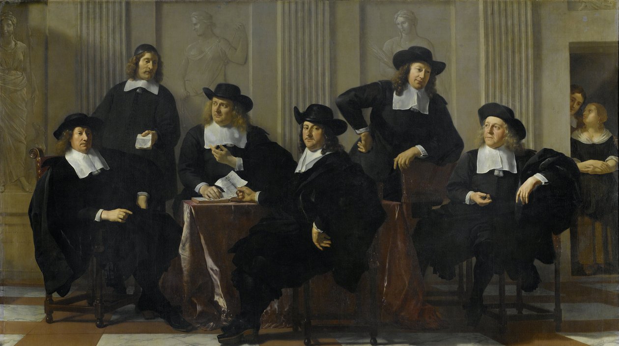 A Spinhuis és a Nieuwe Werkhuis régensei, Amszterdam, 1669 alkotó: Karel Dujardin