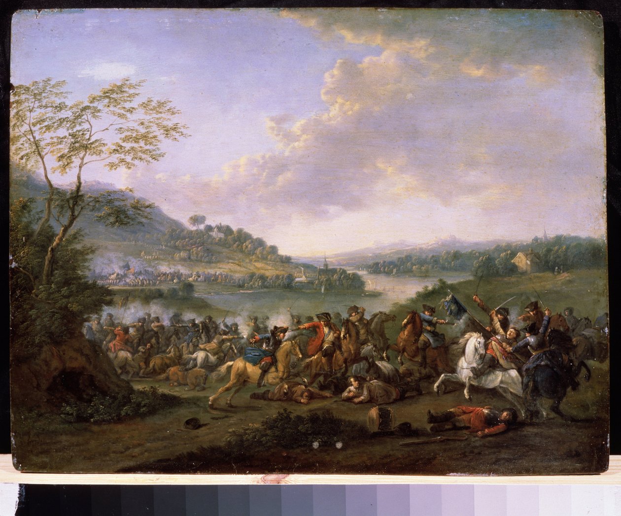""Katonai összecsapás"" (Cavalry Skirmish) Lovasság harc közben. Karel Breydel (1678-1733) festménye: Állami Múzeum Arhangelszkoje birtok, Moszkva alkotó: Karel Breydel